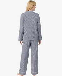 Lauren Ralph Women's Long-Sleeve Notched-Collar Pajama Set