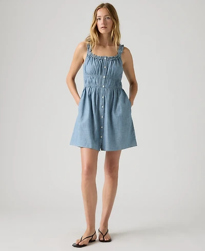 Levi's Women's Vera Waisted Square Neck Cotton Mini Dress
