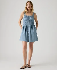 Levi's Women's Vera Waisted Square Neck Cotton Mini Dress