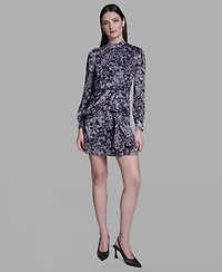 Bcbg Women's Chiffon Side-Knot Mini Dress
