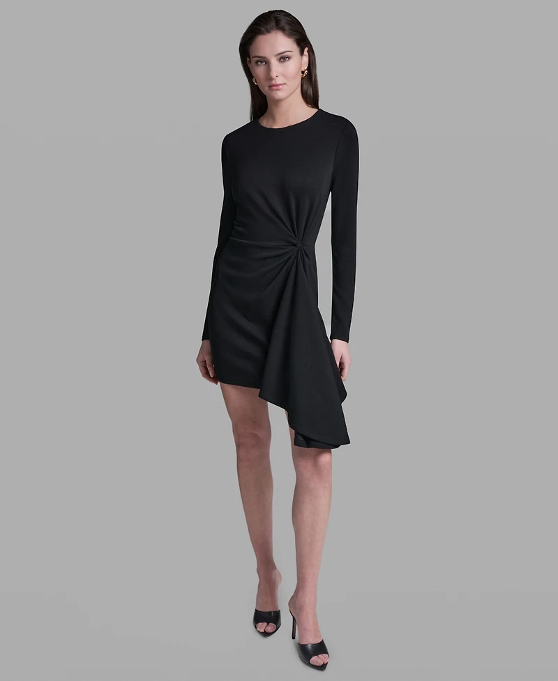Bcbg Women's Long-Sleeve Black Mini Dress