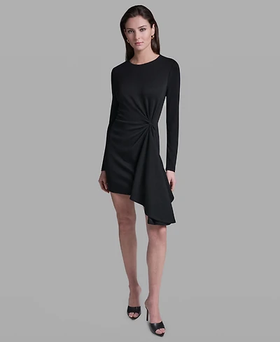 Bcbg Women's Long-Sleeve Black Mini Dress
