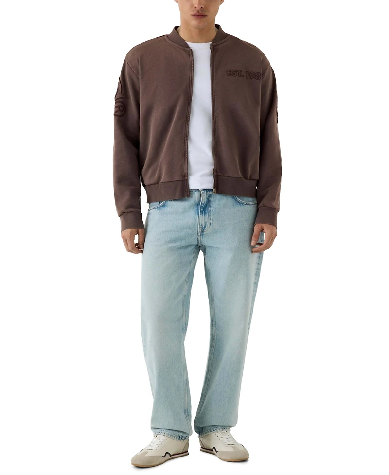 Guess Men's Zip Patch Logo Sweatshirt