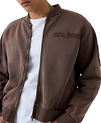 Guess Men's Zip Patch Logo Sweatshirt