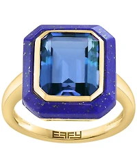 Effy Collection London Blue Topaz (4-1/4 ct. t.w.) & Lapis Lazuli (2-3/8 ct. t.w.) Ring in Gold Over Sterling Silver