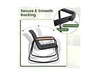 Boyel Living 3 Piece Outdoor Rocking Bistro Set Porch Rocker Chairs