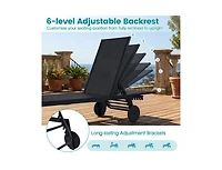 Boyel Living Patio Chaise Lounge Chair with Wheels and 6-Level Adjustable Backrest