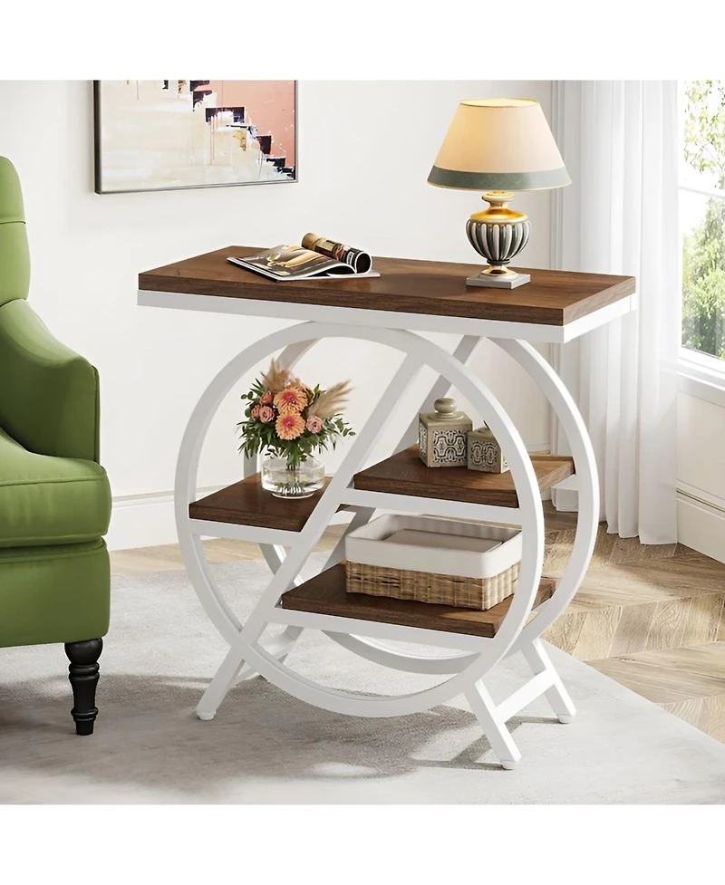 Slickblue 4 Tier End Table with Storage Shelves for Small Spaces