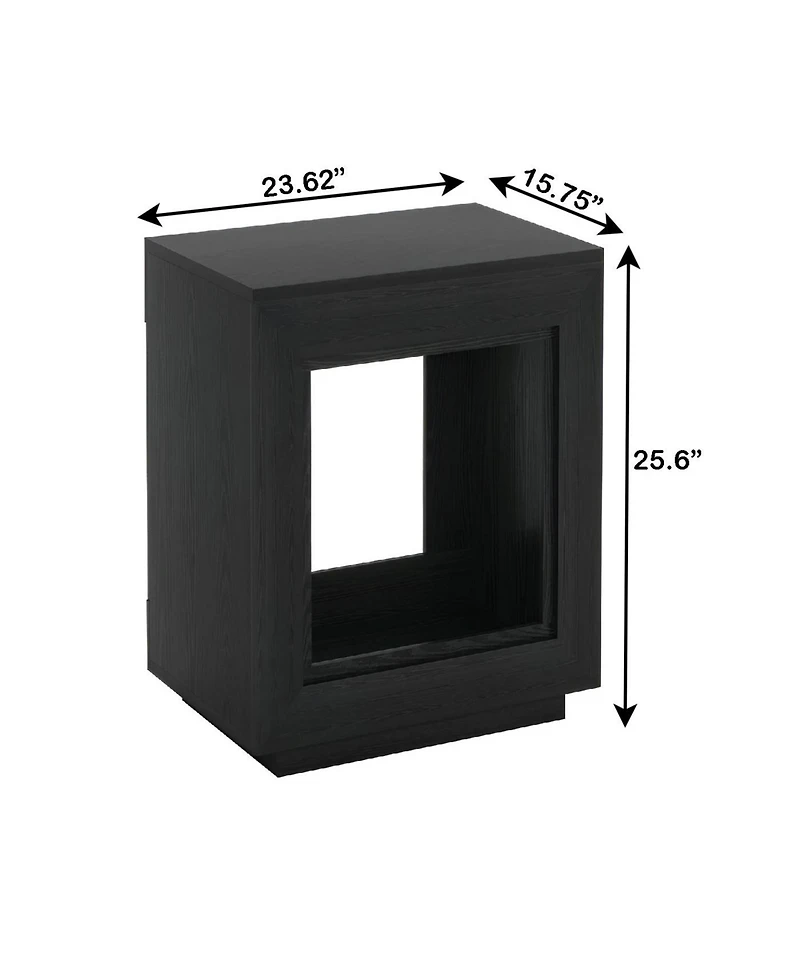 Slickblue Wood End Table Side Nightstand with Storage for Bedroom or Living Room