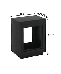 Slickblue Wood End Table Side Nightstand with Storage for Bedroom or Living Room