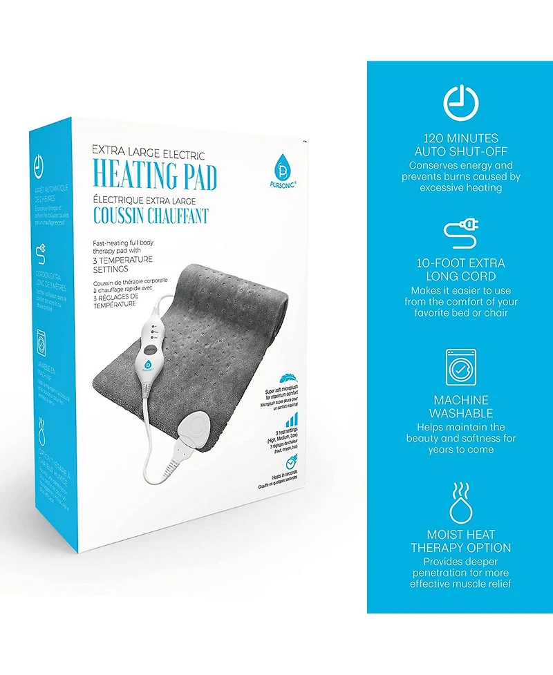 Pursonic Red Light Therapy Neck Wrap and Fast-Heating Full Body Heating Pad