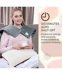 Pursonic Electric Neck & Shoulder Heating Pad and Memory Foam Travel Pillow