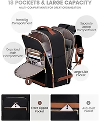 Lovevook 40L Travel Backpack for Women and Men, Airline Approved Carry On Luggage with 3 Packing Cubes, Tsa Overnight Bags
