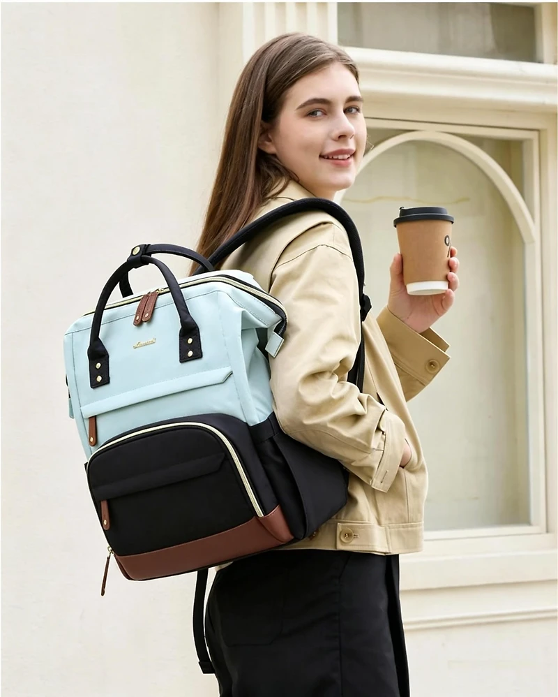 Lovevook Laptop Backpack for Women, 18 Inch Work Business Backpacks Purse With Large Capacity, Waterproof Nurse Bag College Bookbag