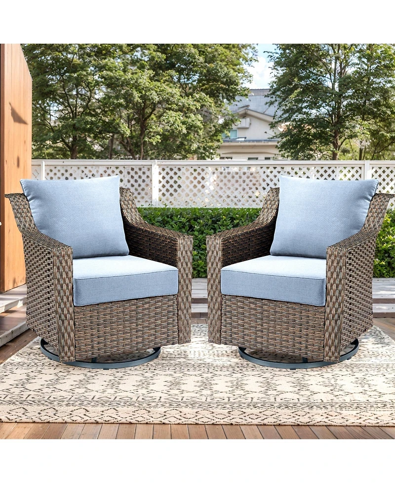 Pocassy 6" Thicken Outdoor Deep Seat Cushion Set for Furniture, 2