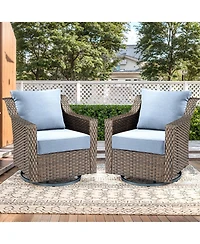 Pocassy 6" Thicken Outdoor Deep Seat Cushion Set for Furniture, 2