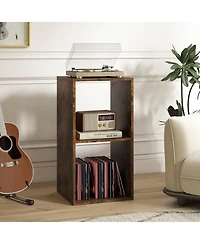 Gymax 2PCS 2-Cube Bookcase w/ Anti-tip Kit 2-Tier Open Back Bookshelf for Bedroom