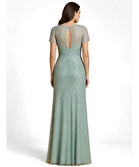 Lara Women's Beaded Flutter Sleeve Gown