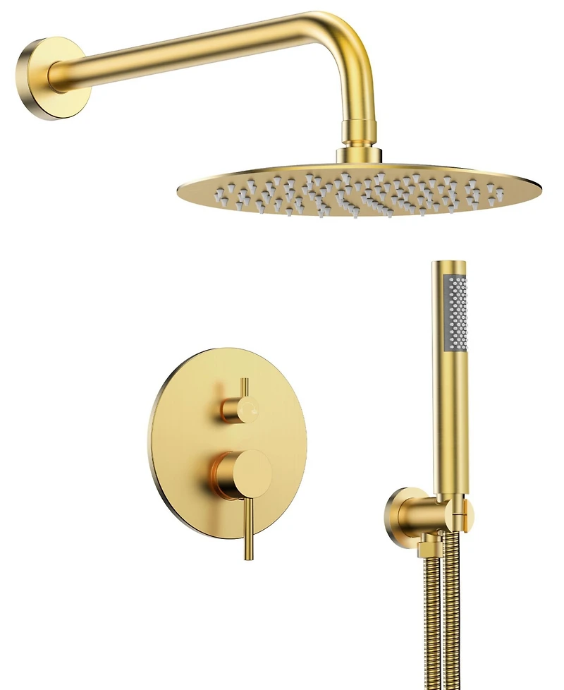 Everstrein Pressure Balance Shower System with 10" Rainfall Faucet and Handheld Spray