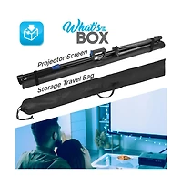Pyle Universal 60-Inch Tripod Screen - Floor Standing Portable Fold-Out Roll-Up Tripod Manual Projector Screen
