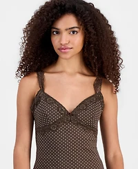 Madden Girl Juniors' Printed Lace-Trim Sleeveless Top