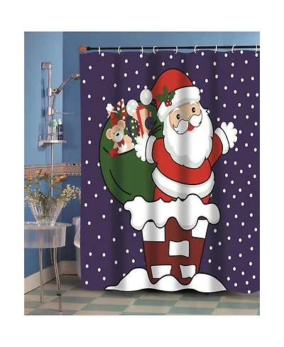Carnation Home Fashions "Up on the Rooftop" Fabric Shower Curtain