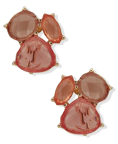 Anne Klein Stone Cluster Button Earrings