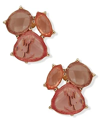 Anne Klein Stone Cluster Button Earrings