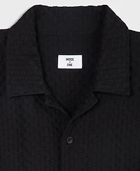 Mode of One Men's Boxy-Fit Basketweave Textured Short-Sleeve Shirt, Macy's Exclusive