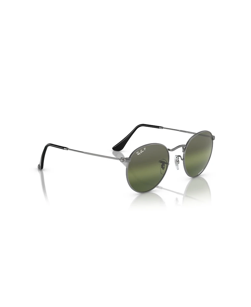 Ray-Ban Men's Polarized Round Metal Polarized Lenses Sunglasses, RB3447