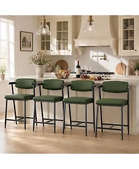 gaomon 2 Sets 26 Inch Retro Green Bar Stools