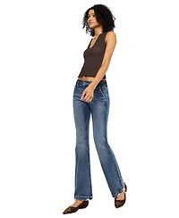 KanCan Women's Usa Juniors' Delcie Mid-Rise Bootcut Jeans