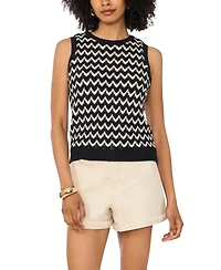 1.state Women's Chevron Crewneck Sweater Tank Top