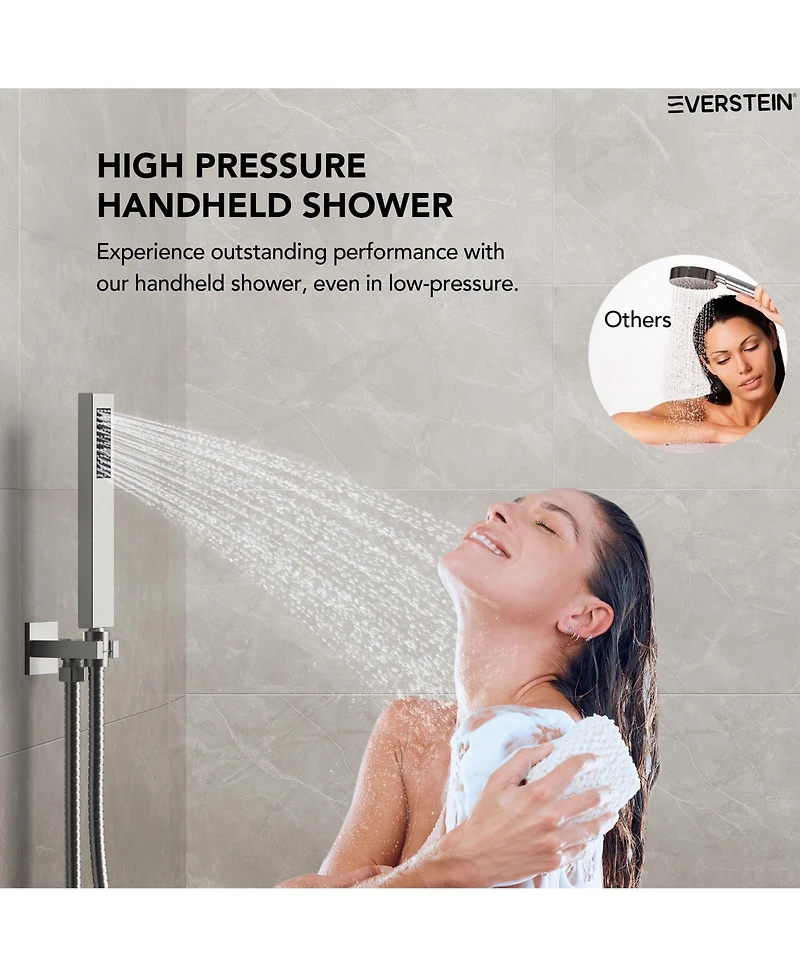 Everstrein 10" Rain Shower Head High Pressure Wall Mount Shower System Bathroom Shower Faucet Set