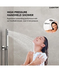 Everstrein 10" Rain Shower Head High Pressure Wall Mount Shower System Bathroom Shower Faucet Set