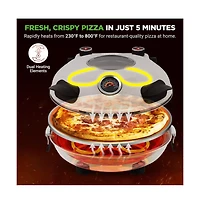 Countertop Pizza Maker - Electric Pizza Oven with Temperature Controls, Window and Thermometer