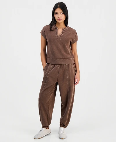 And Now This Petite French Terry Balloon-Leg Pants, Macy's Exclusive