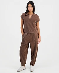 And Now This Petite French Terry Balloon-Leg Pants, Macy's Exclusive