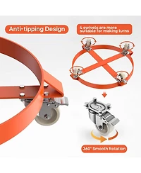 gaomon 2 Pack 55 Gallon Drum Dolly 1000 lb Capacity Heavy Duty Barrel Dolly with Steel Frame 4 Swivel Casters Industrial Drum Cart