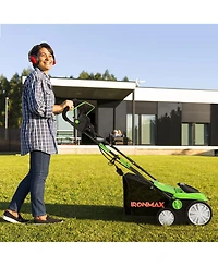 Costway 13Amp Corded Scarifier Width 15inch Electric Lawn Dethatcher with 50L Collection Bag
