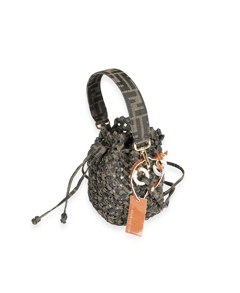 Pre-Owned Fendi Brown Jacquard Interlace Canvas Mini Mon Tresor