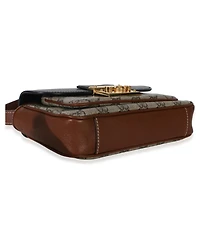 Pre-Owned Gucci Black Ebony Gg Supreme Monogram Calfskin New Sakai Mini Padlock Bag