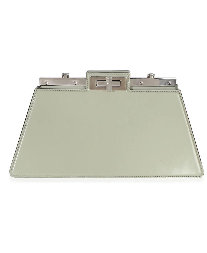 Pre-Owned Fendi Sage Patent Medium Peekaboo Cut Chain Shoulder Bag