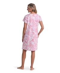 Miss Elaine Women's Short-Sleeve Printed Short Grip Robe