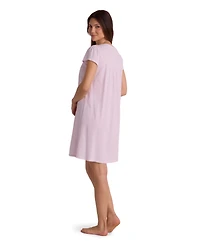 Miss Elaine Women's Short-Sleeve Square Neck Short Gown