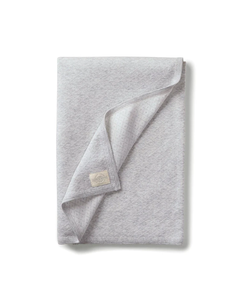 Hope & Henry Baby Girls Raglan Knit Romper and Jacquard Blanket Gift Set