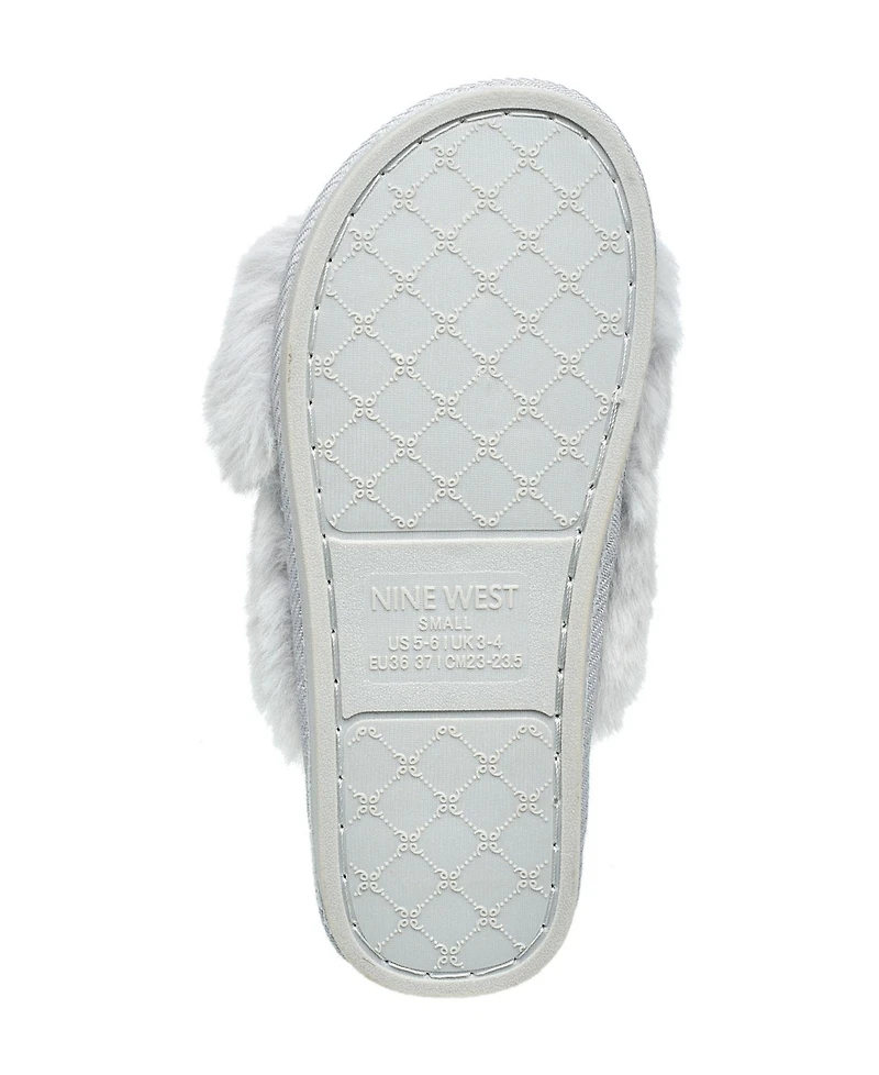 Nine West Women's X-Band Faux Fur Slippers