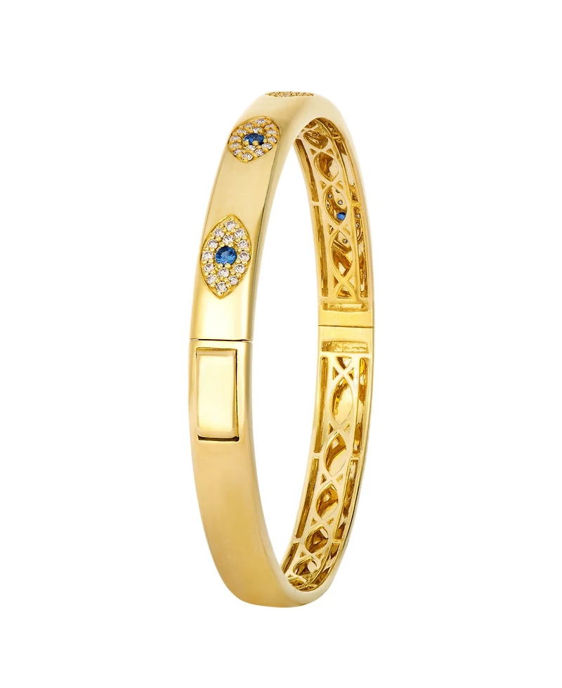 Le Vian Diamond (1/2 ct. t.w.) and Blueberry Sapphire (1/4 ct. t.w.) Bangle Bracelet in 14k Honey Gold