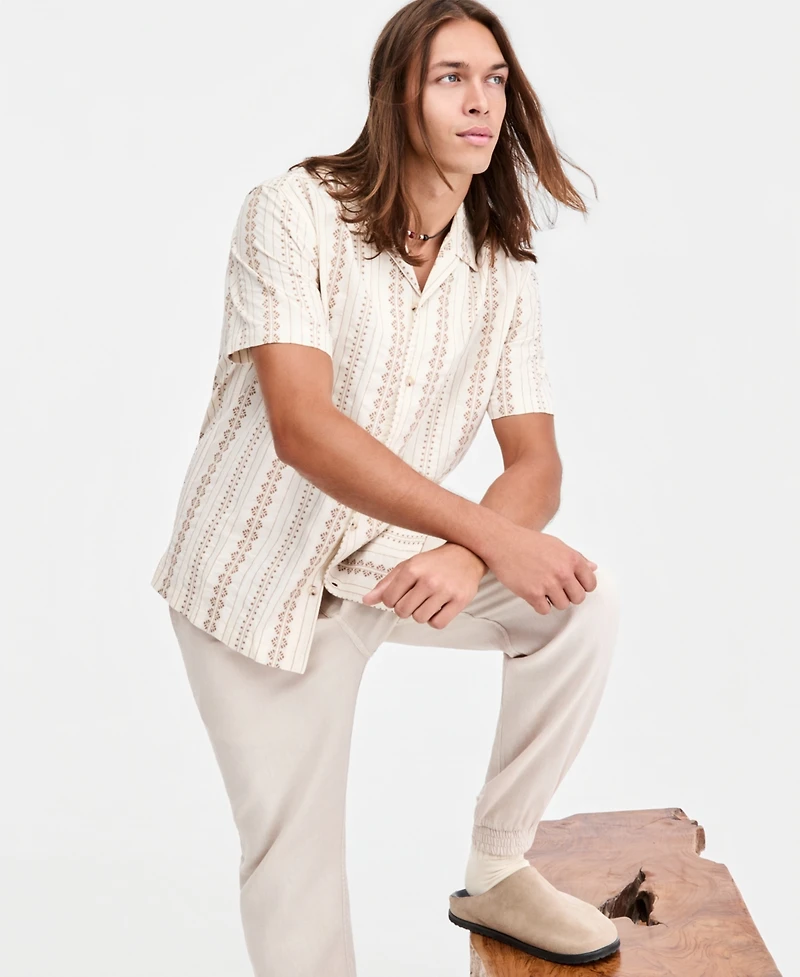 Sun + Stone Men's Chase Camp Shirt, Macy's Exclusive