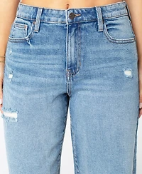 Celebrity Pink Women's High-Rise Raw-Hem Bermuda Shorts